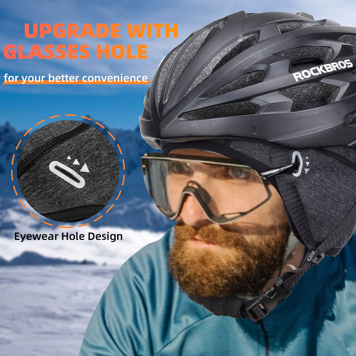 ROCKBROS Winter Cycling Caps for Men Women Windproof Hat with Sun Visor Under Helmet Liner, No-Sun-Visor-Style-One-2-Packs
