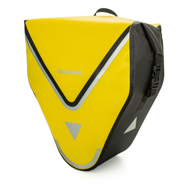 ROCKBROS Waterproof Bike Pannier Bag 20L Bike Rear Rack Bag Triangle Yellow