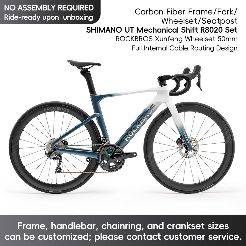 ROCKBROS T700 Carbon Fiber Aerodynamic Road Bike 105 Electronic Shifting  Disc Brakes