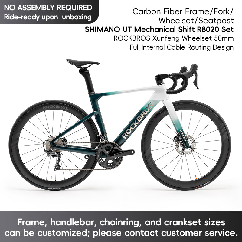 ROCKBROS T700 Carbon Fiber Aerodynamic Road Bike 105 Electronic Shifting  Disc Brakes