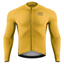 ROAD TO SKY Men's Cycling Long Sleeve Jersey ¢ò Yellow-Brown