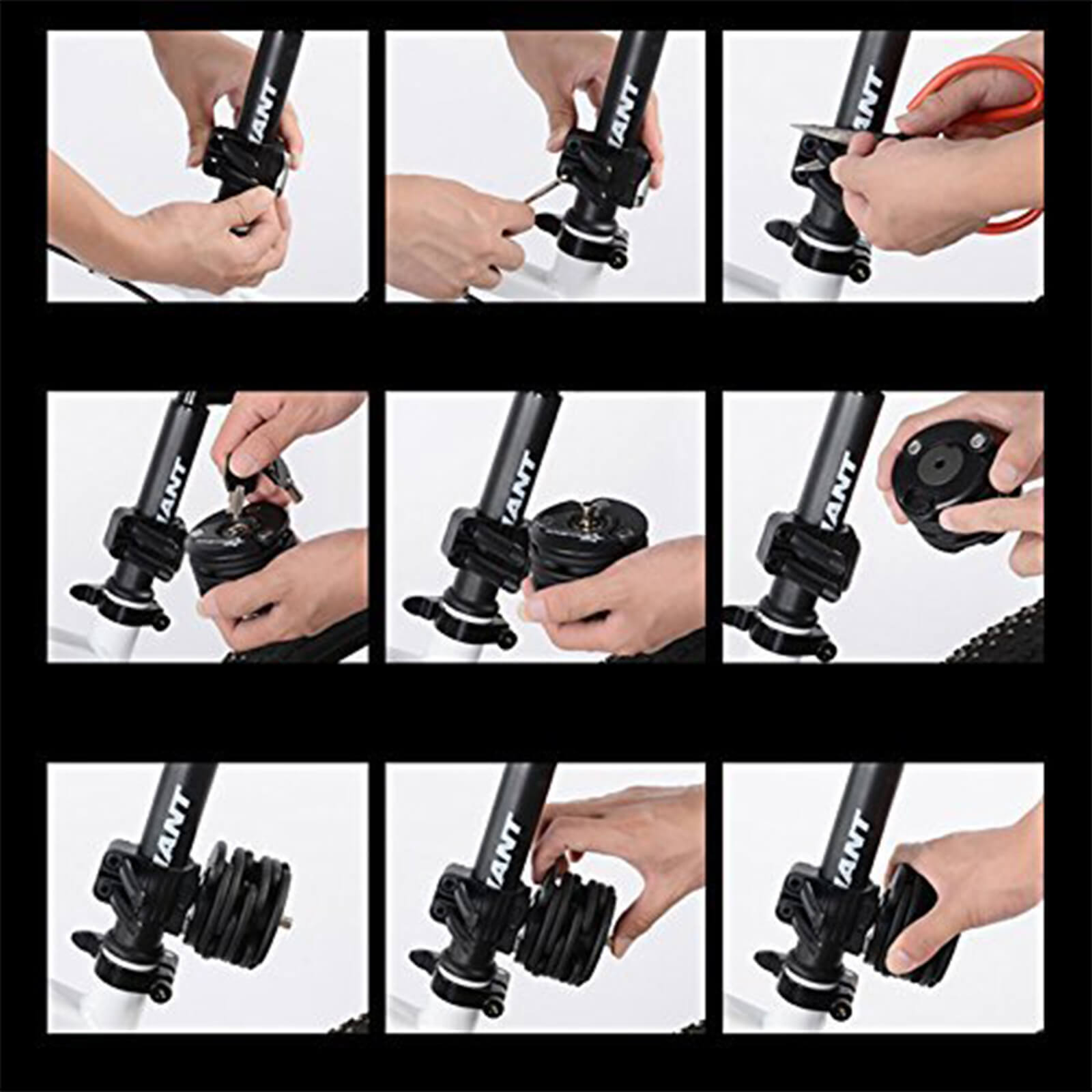 ROCKBROS Folding Bike Lock Anti-theft Alloy Lock with Mounting Bracket ...