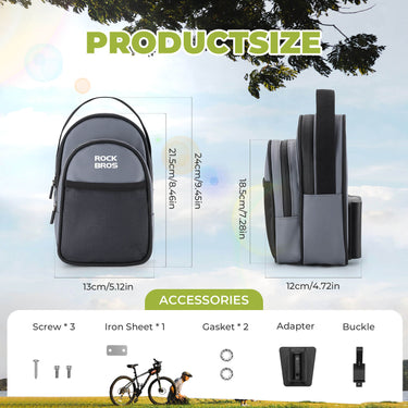 ROCKBROS Front Hanger Bag 1.8L – The Ultimate Storage Upgrade for Your Folding Bike!​ #Color_Grey