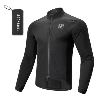 ROCKBROS Long-Sleeve Cycling Windbreaker Jacket – Ultimate Weather Protection!​ #Color_Black
