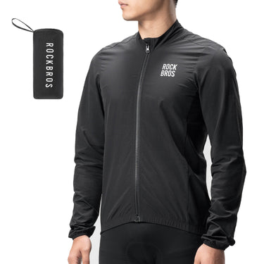 ROCKBROS Long-Sleeve Cycling Windbreaker Jacket – Ultimate Weather Protection!​ #Color_Black