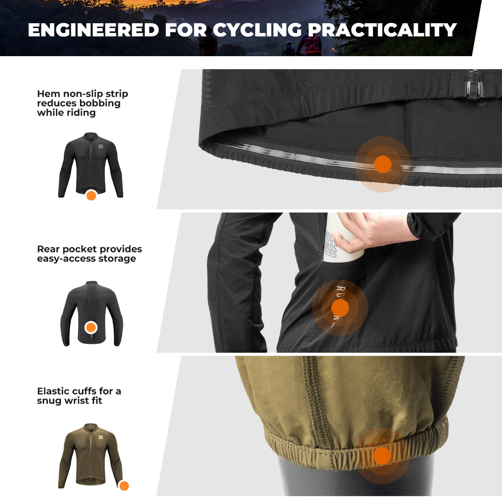 ROCKBROS Long-Sleeve Cycling Windbreaker Jacket – Ultimate Weather Protection!​ 