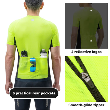 ROCKBROS Men’s Reflective Cycling Jersey – Ride Safe, Stay Fast!