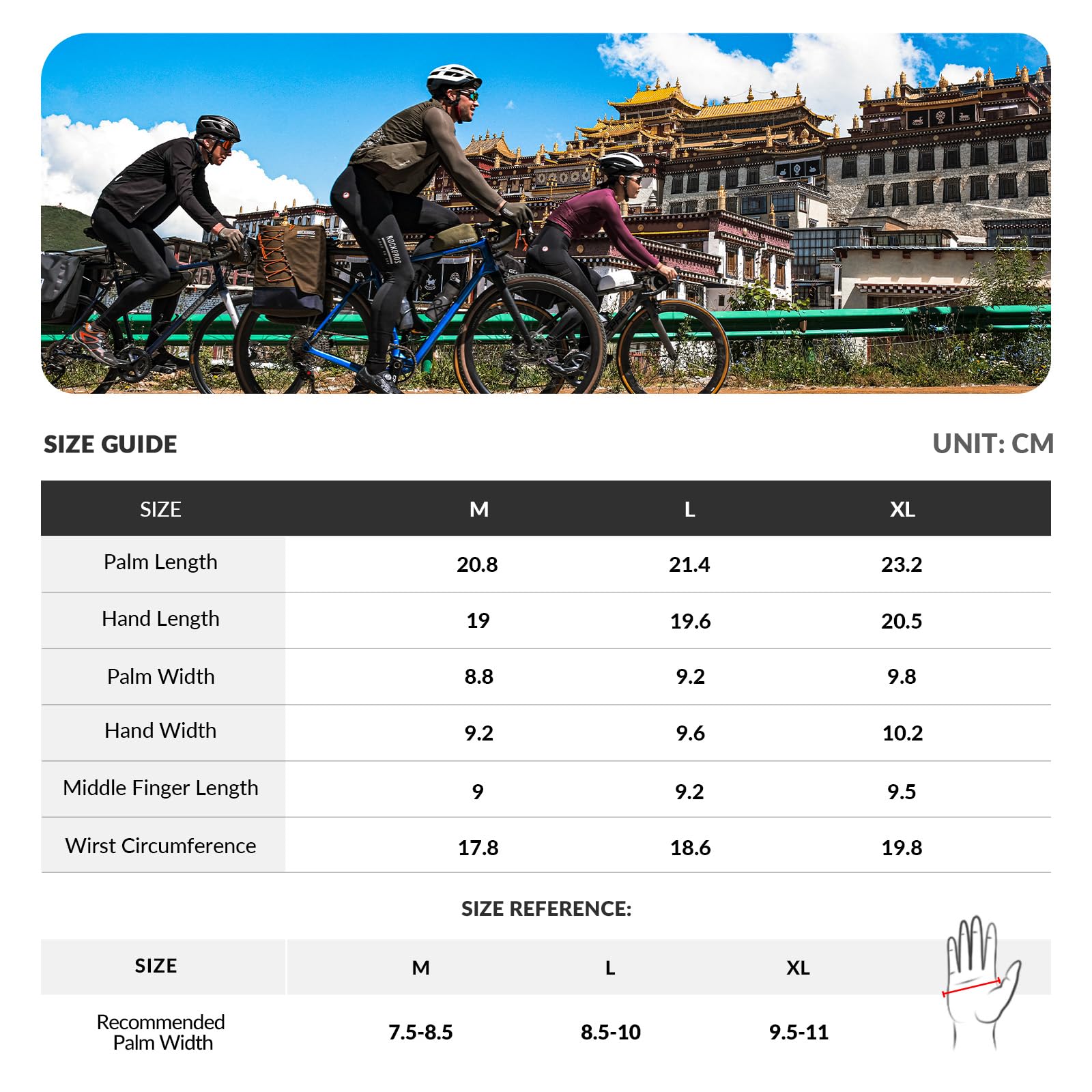 ROCKBROS Road-to-Sky Spring Summer Cycling Gloves Full Finger Touch Screen 
