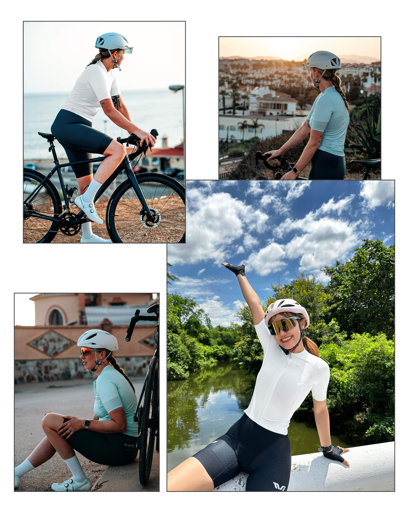 ROCKBROS women's TVI solid color short-sleeve cycling jersey