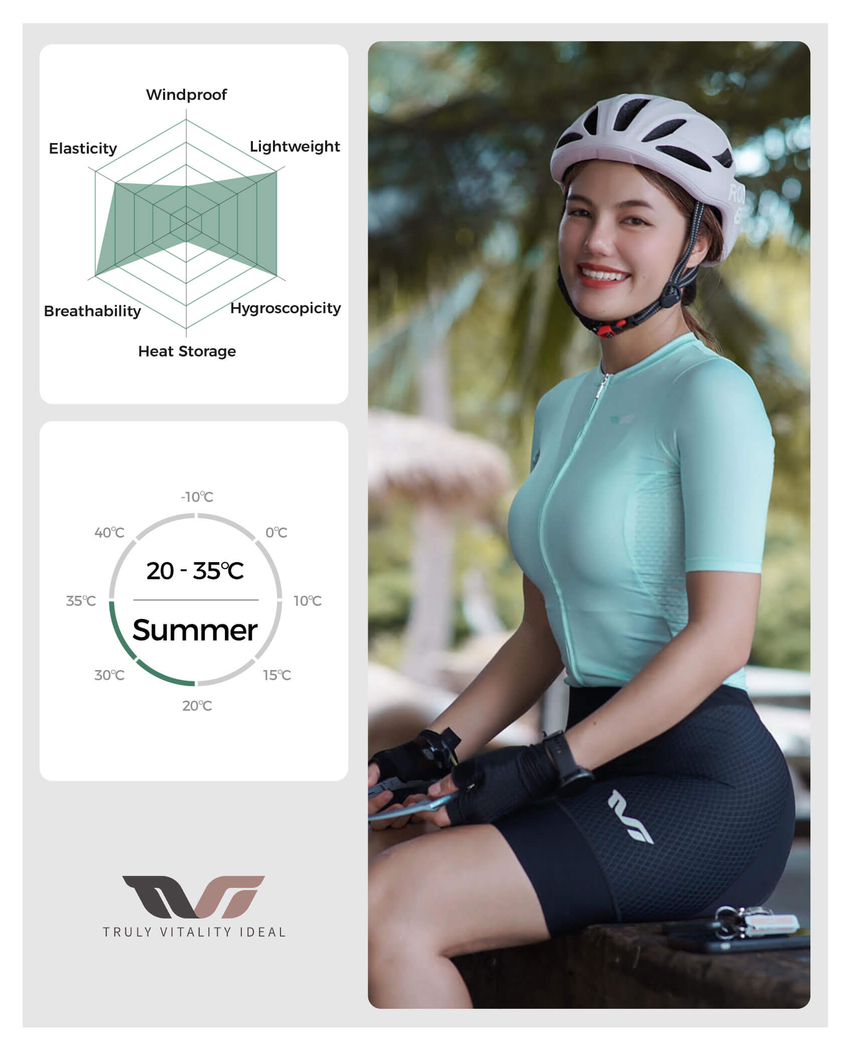 ROCKBROS women's TVI solid color short-sleeve cycling jersey
#Color_Mint Green
