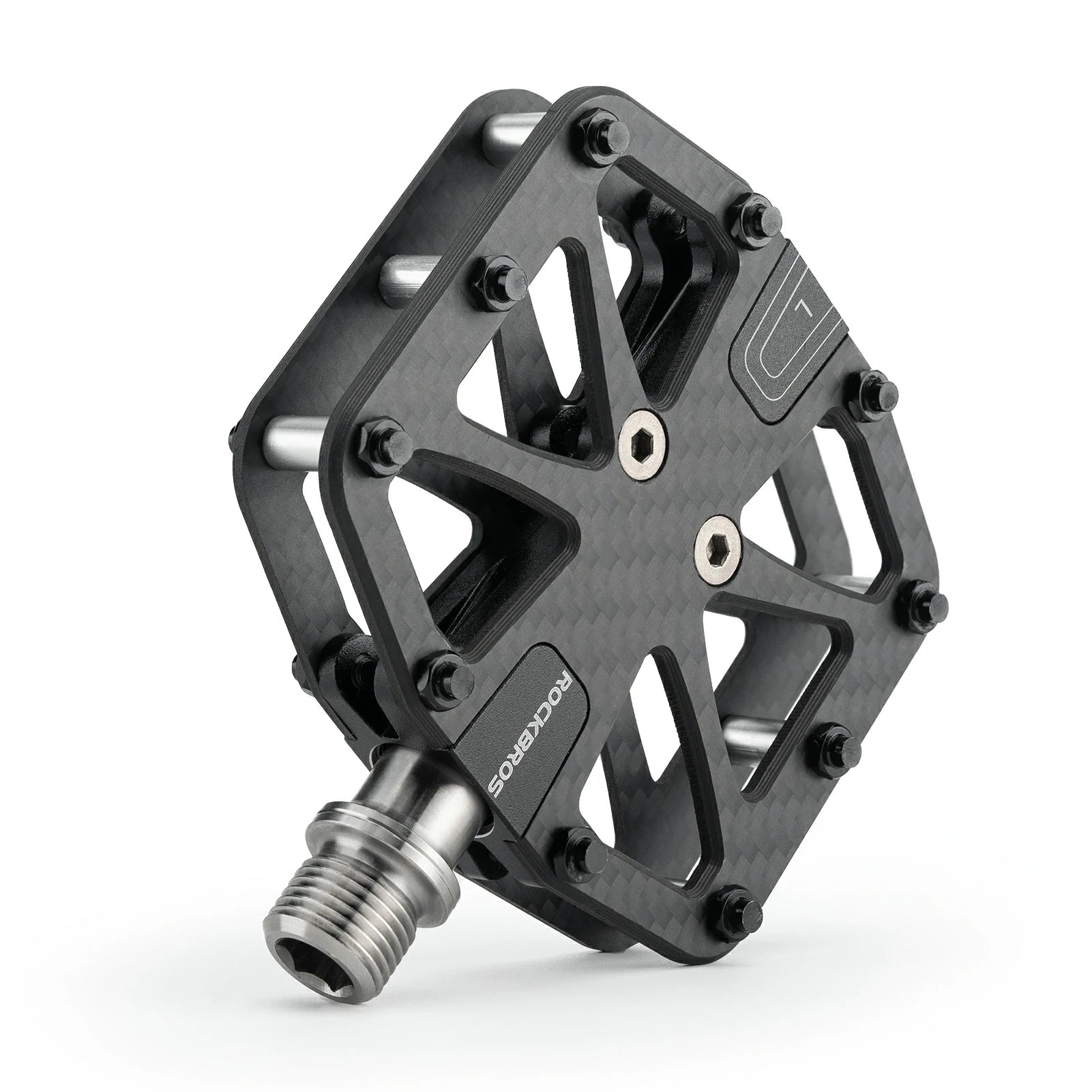 ROCKBROS-carbon-fiber-bike-pedals-lightweight-3-bearing,-non-slip-9/16"-wide-flat