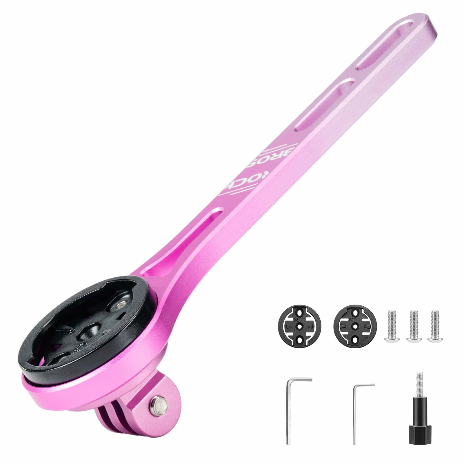 ROCKBROS Bike Aluminum Computer Mount  compatible with Garmin, Wahoo, Bryton, and GoPro - ROCKBROs#color_Pink
