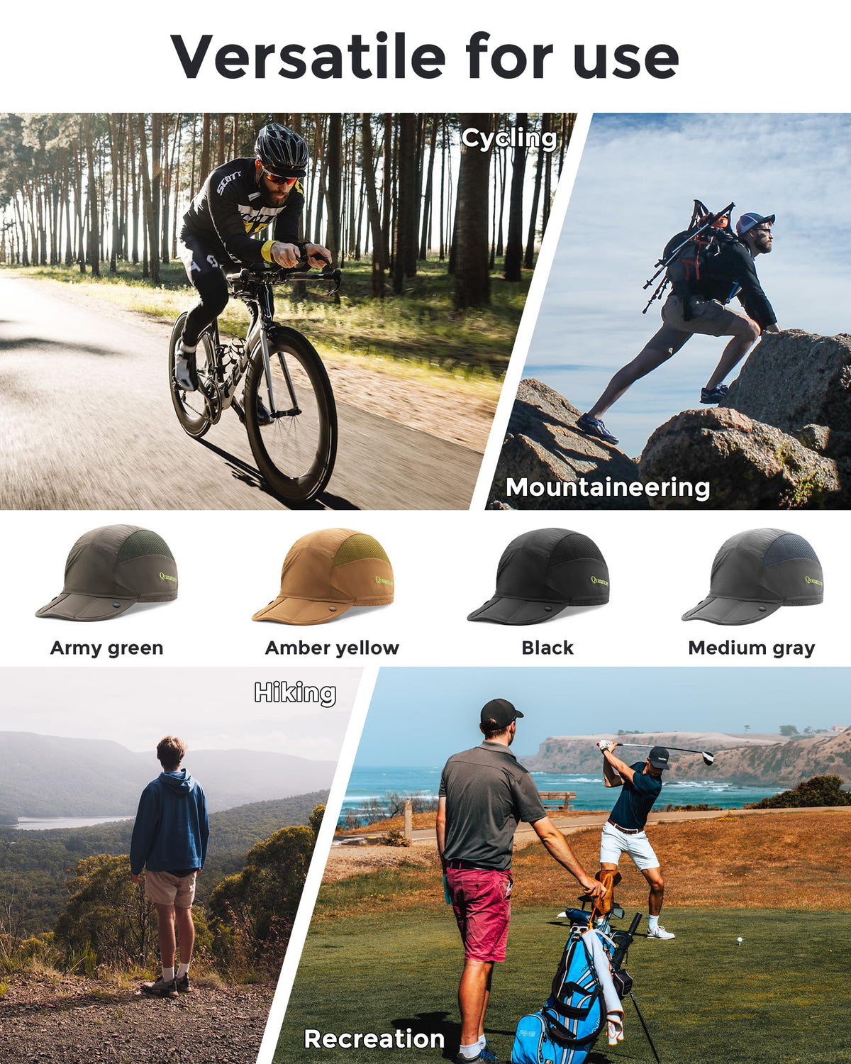 Foldable Cycling Cap with Sun Visor for Riding & Running
