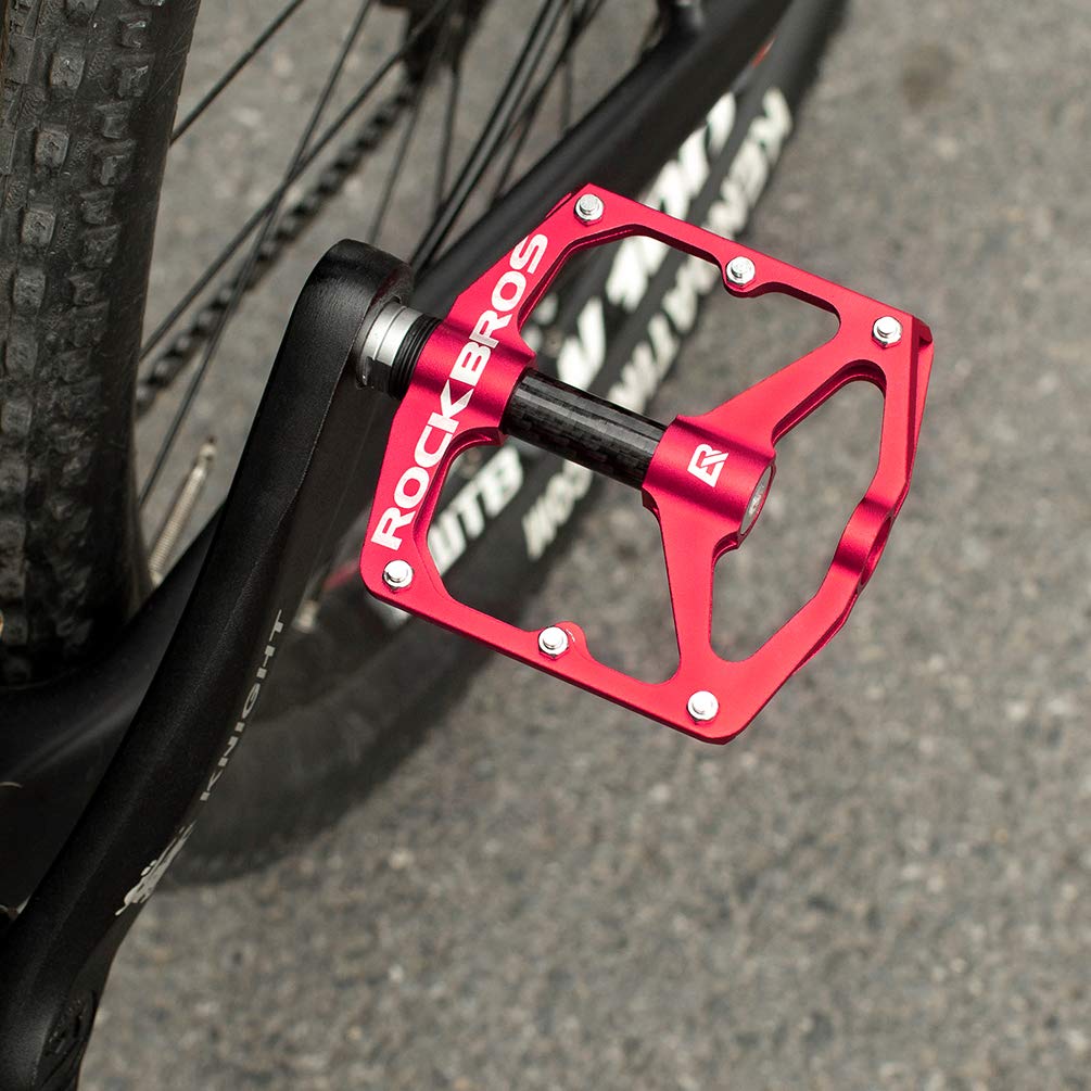 ROCKBROS Mountain MTB Bike Flat 9/16 Lightweight Carbon Fiber Sealed Bearing Pedals - ROCKBROS