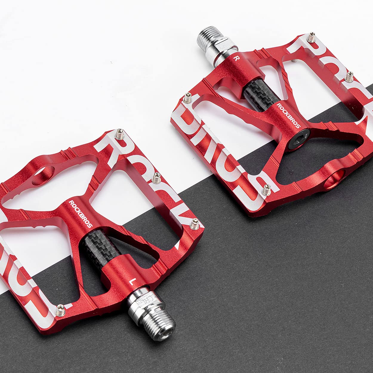 ROCKBROS Mountain Bike Pedals MTB BMX  Pedals CNC Non-Slip Lightweight Aluminum Alloy Bicycle Pedals 9/16" - ROCKBROS