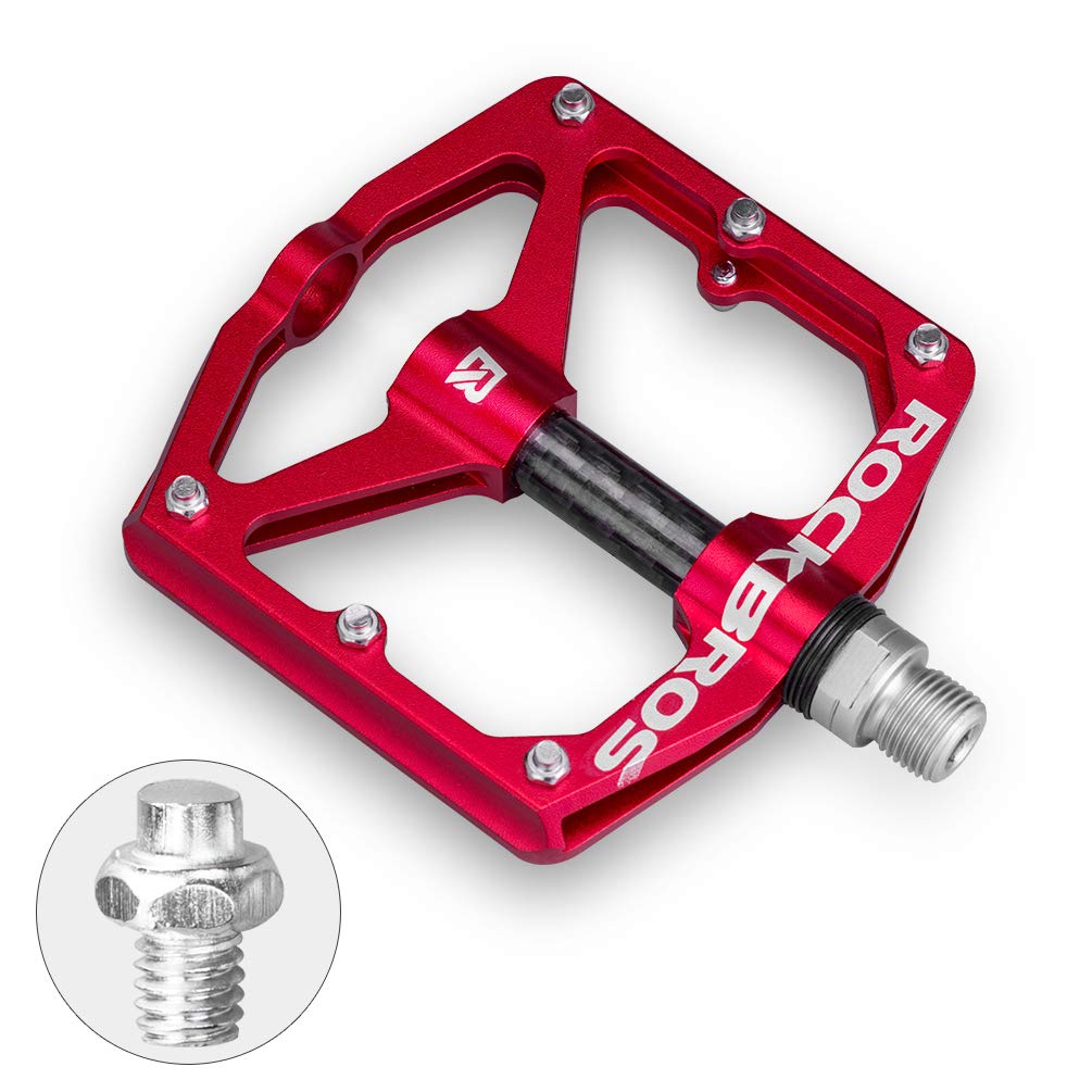 ROCKBROS Mountain MTB Bike Flat 9/16 Lightweight Carbon Fiber Sealed Bearing Pedals - ROCKBROS