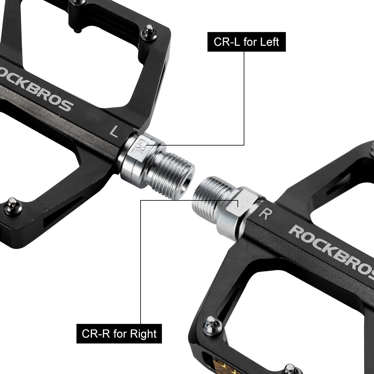 ROCKBROS MTB Reflective Aluminum Pedals 9/16" Sealed Bearing Lightweight - ROCKBROS