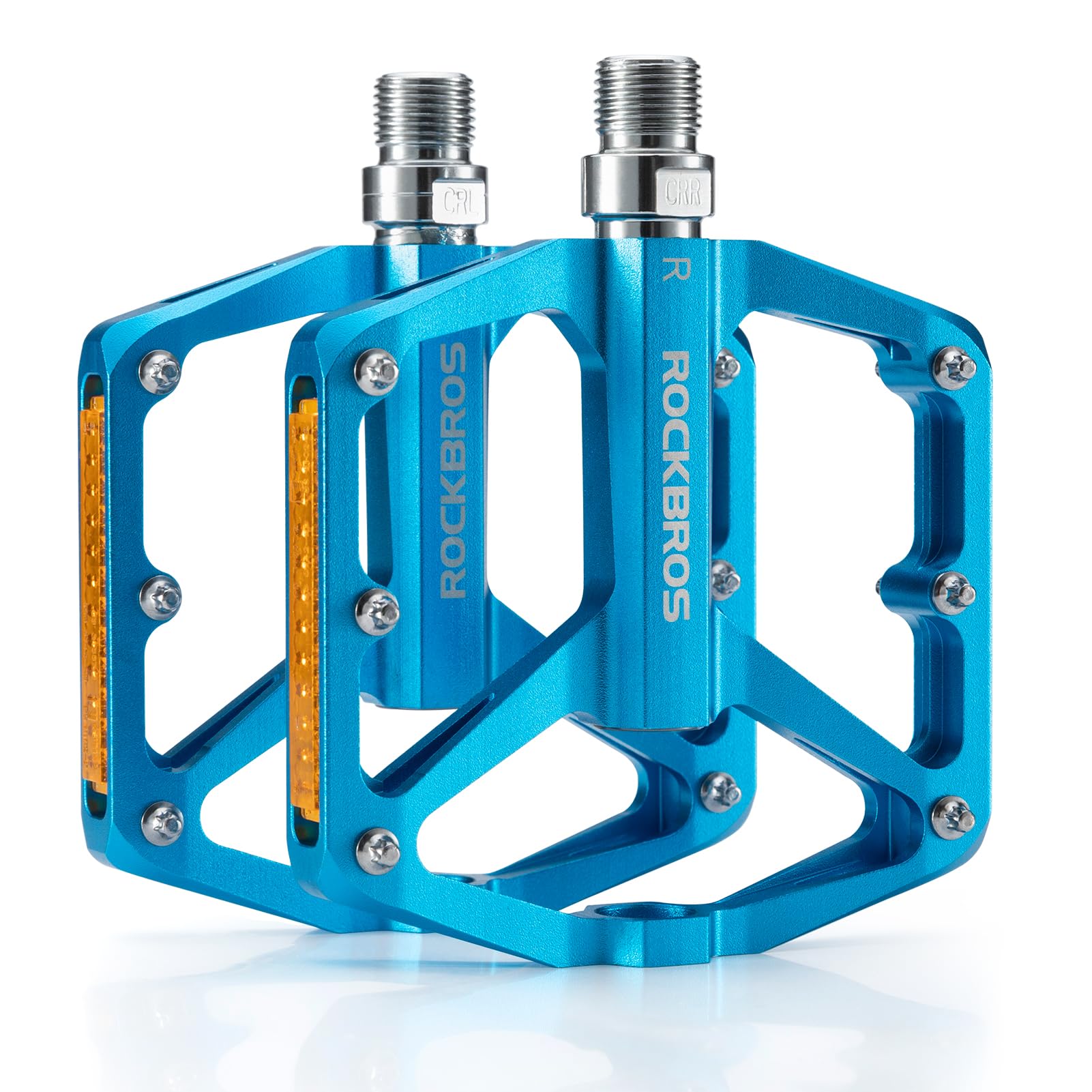 ROCKBROS MTB Reflective Aluminum Pedals 9/16" Sealed Bearing Lightweight - ROCKBROS