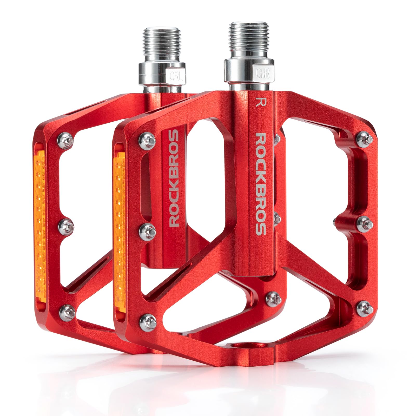 ROCKBROS MTB Reflective Aluminum Pedals 9/16" Sealed Bearing Lightweight - ROCKBROS