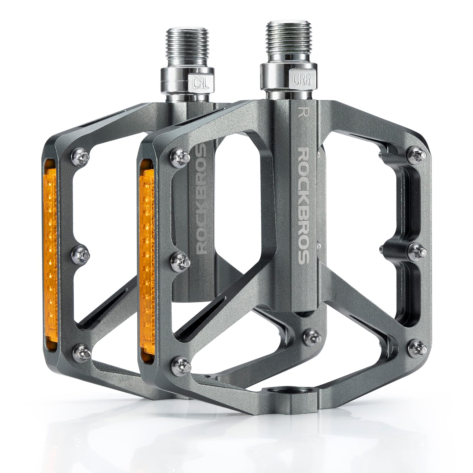 ROCKBROS MTB Reflective Aluminum Pedals 9/16" Sealed Bearing Lightweight - ROCKBROS