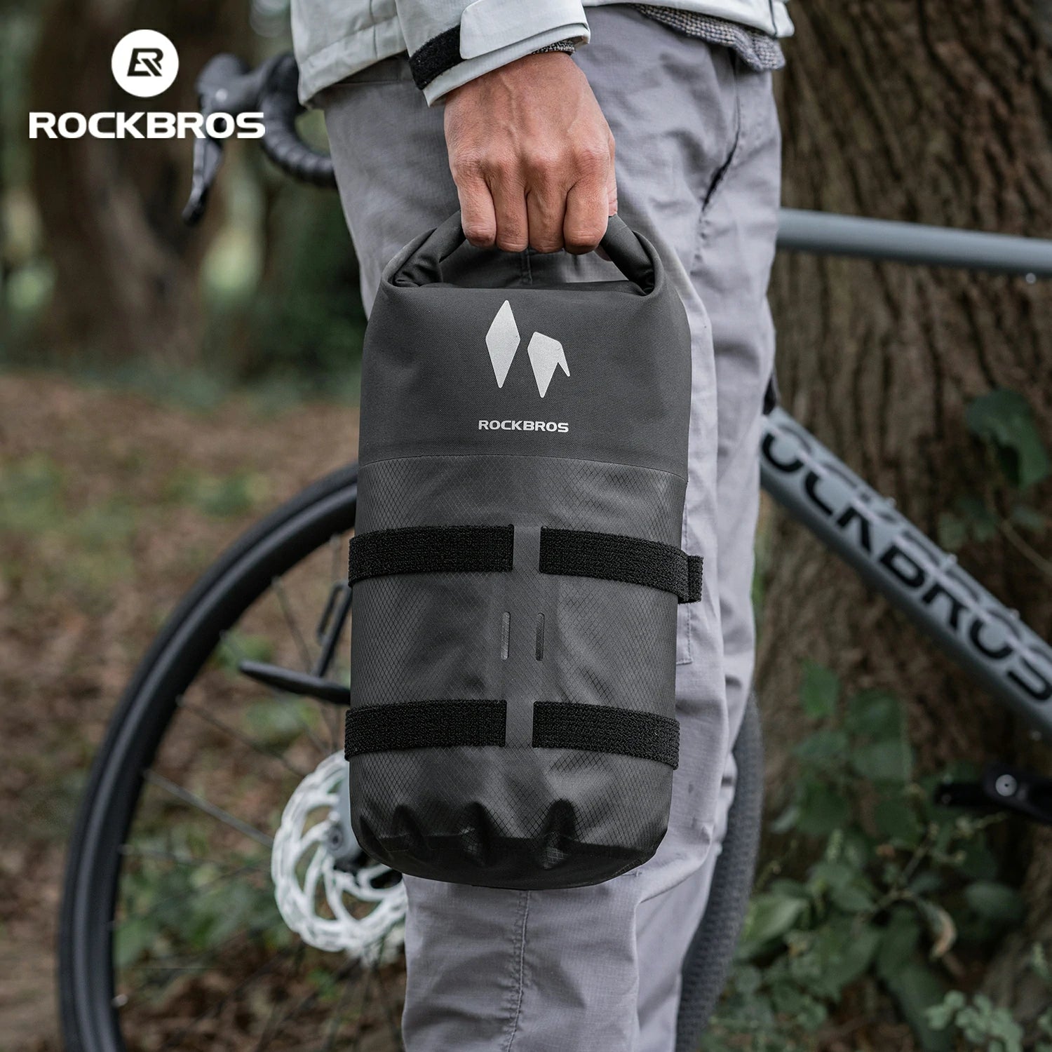 Polyester bike bag showing dual-texture fabric.