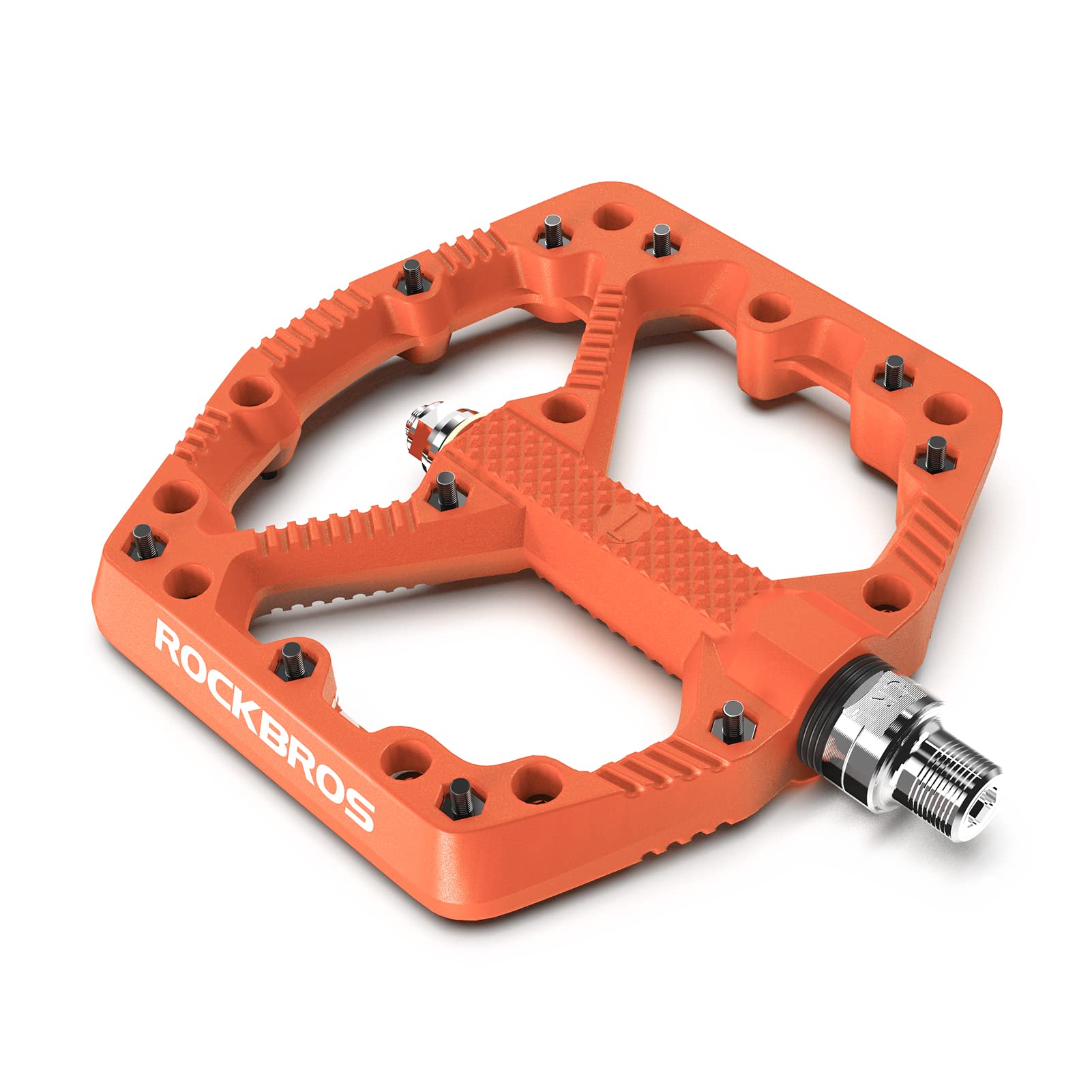 ROCKBROS Mountain Bike Pedals Flat MTB Pedals Nylon Fiber Bicycle Platform Pedals - ROCKBROS