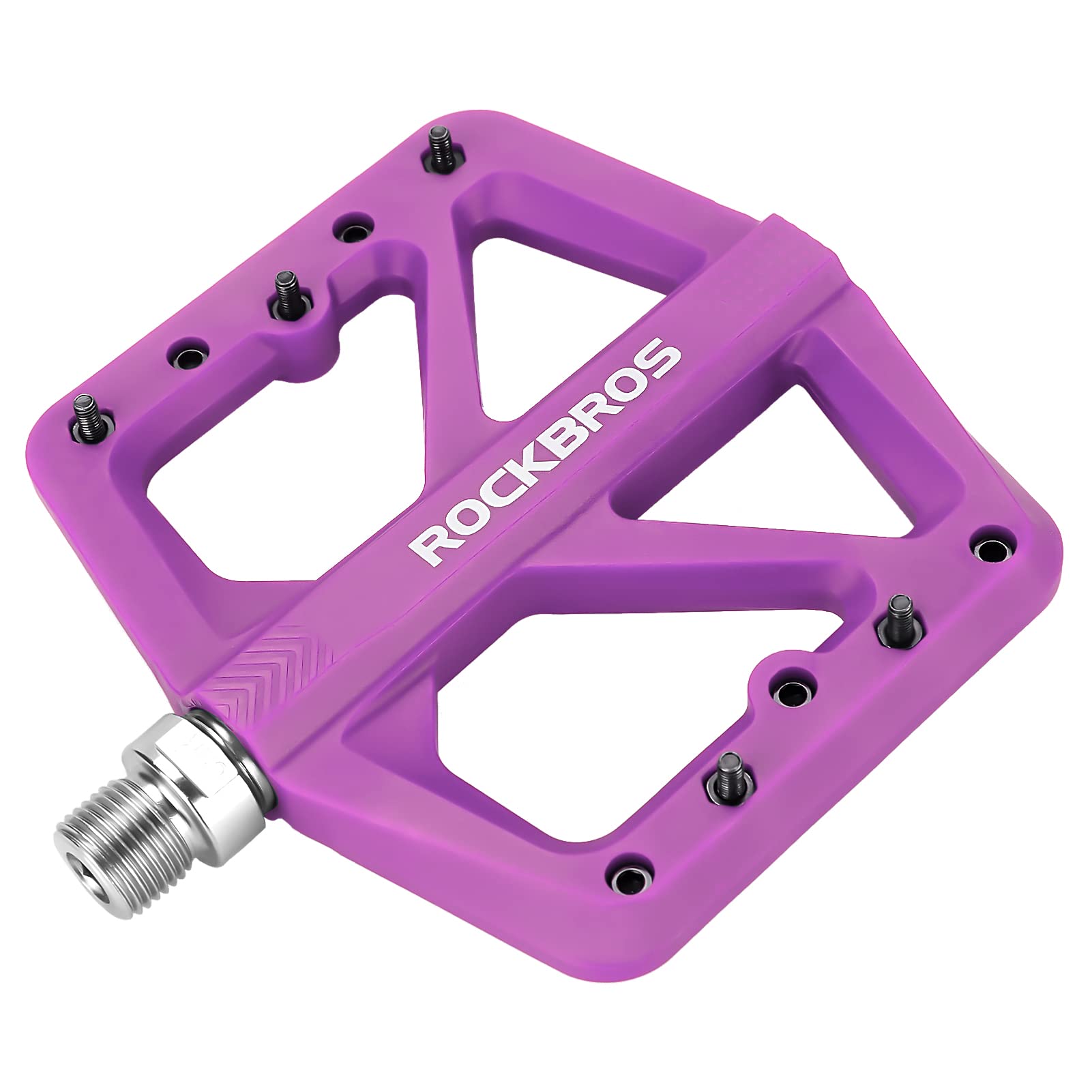 ROCKBROS Mountain Bike Pedals Lightweight Nylon DU Bearing 9/16" MTB Flat Bike Pedals - ROCKBROS