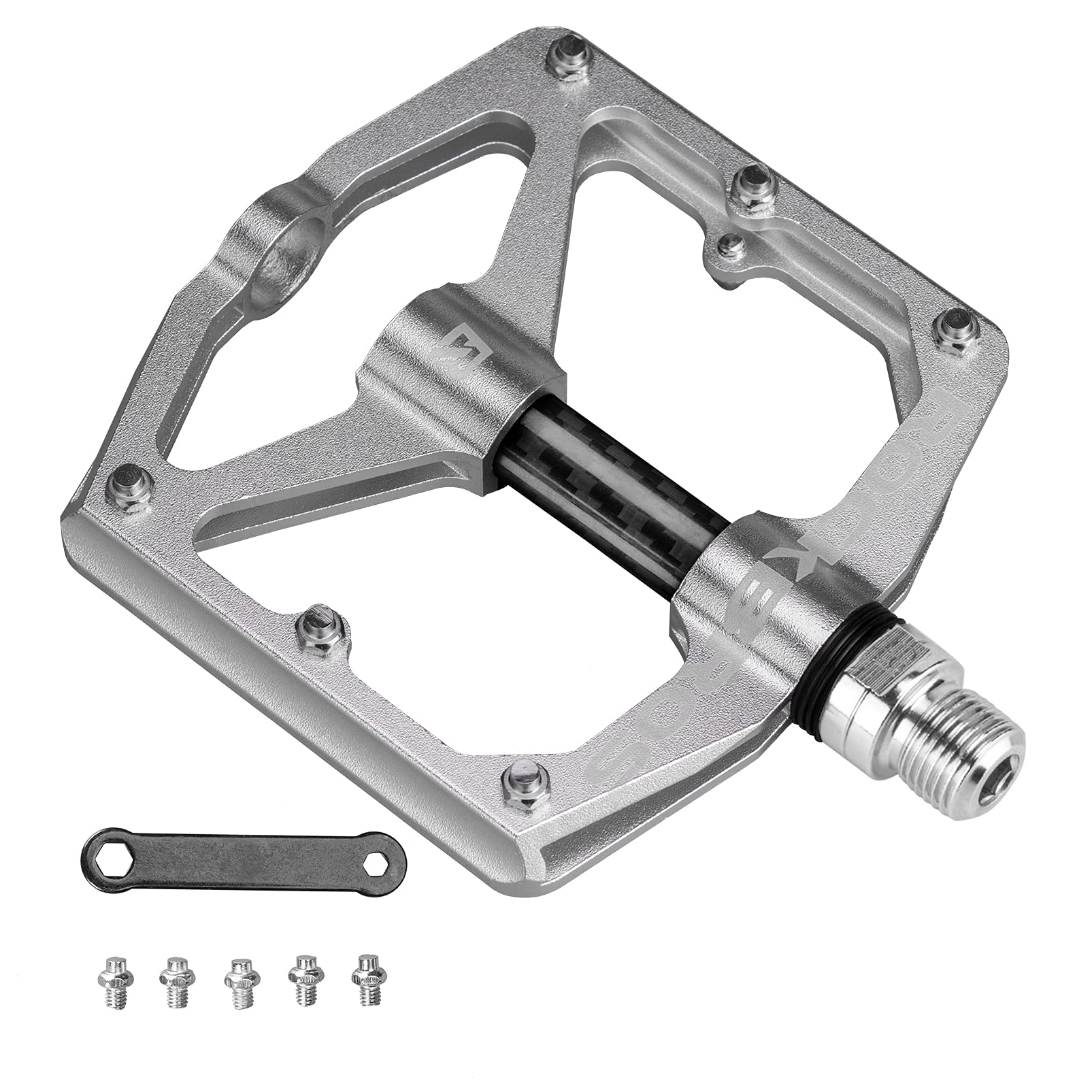 ROCKBROS Mountain MTB Bike Flat 9/16 Lightweight Carbon Fiber Sealed Bearing Pedals - ROCKBROS