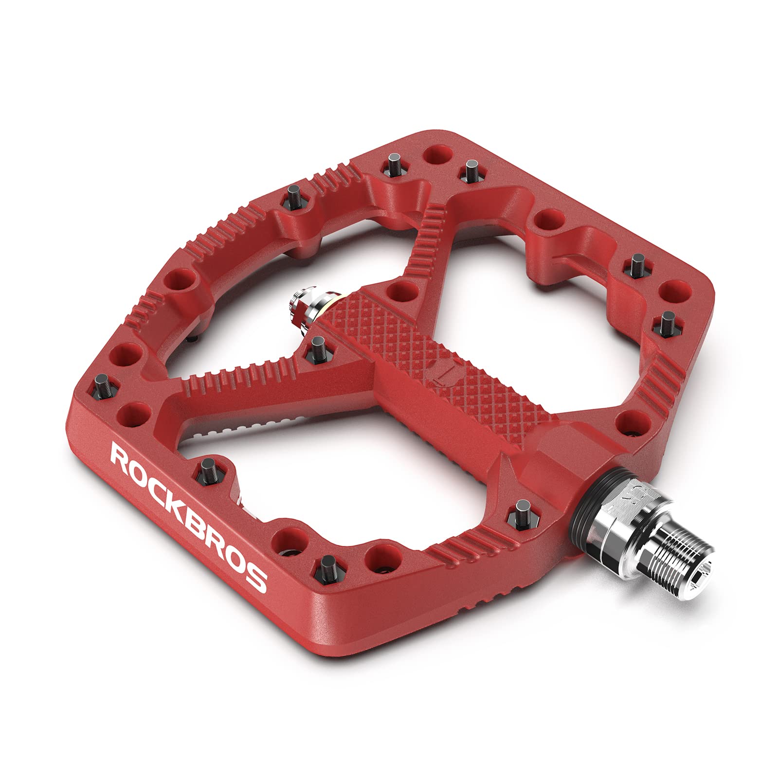 ROCKBROS Mountain Bike Pedals Flat MTB Pedals Nylon Fiber Bicycle Platform Pedals - ROCKBROS