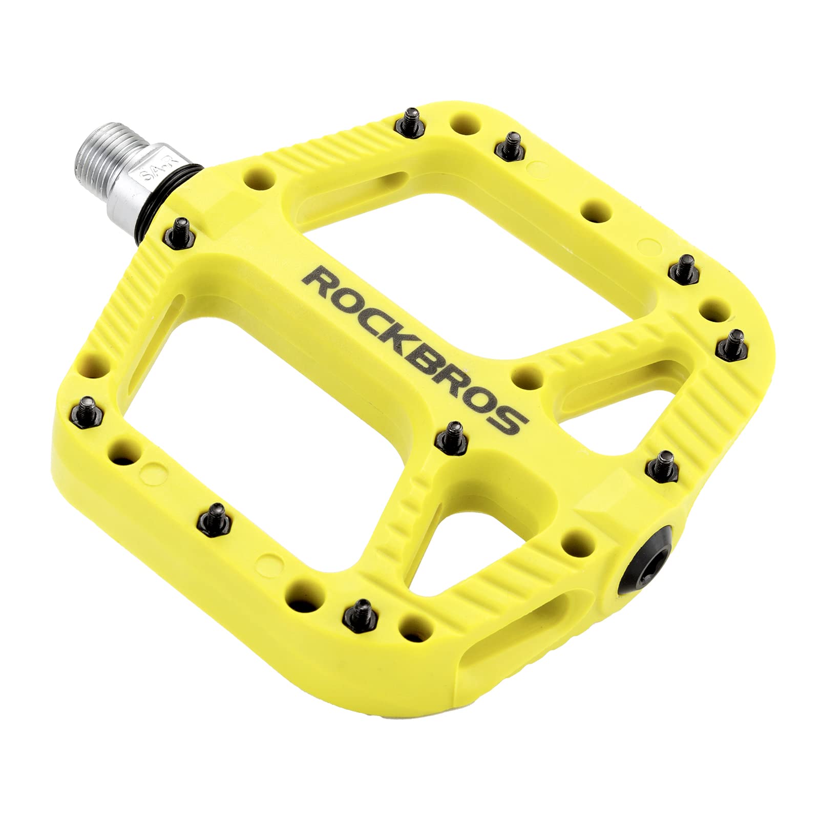 ROCKBROS Mountain Bike Pedals Nylon Composite Bearing 9/16" MTB Bicycle Pedals with Wide Flat Platform - ROCKBROS