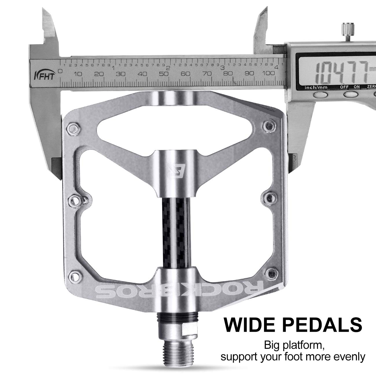 ROCKBROS Mountain MTB Bike Flat 9/16 Lightweight Carbon Fiber Sealed Bearing Pedals - ROCKBROS
