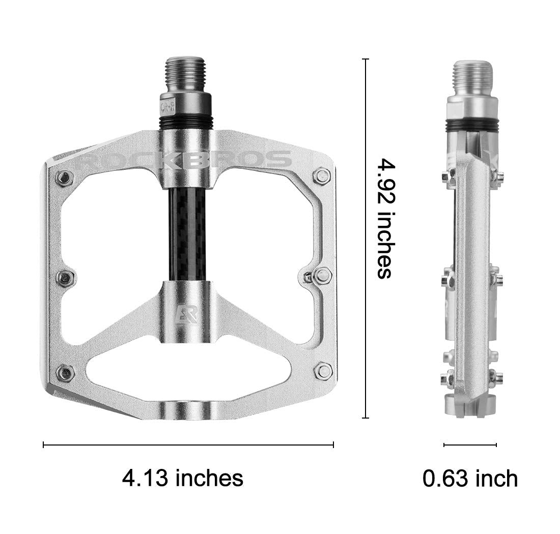 ROCKBROS Mountain MTB Bike Flat 9/16 Lightweight Carbon Fiber Sealed Bearing Pedals - ROCKBROS
