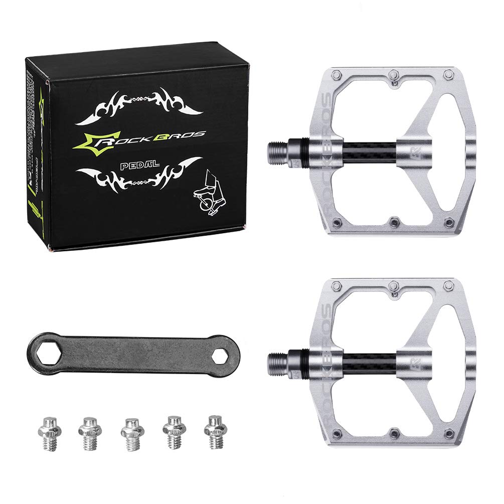 ROCKBROS Mountain MTB Bike Flat 9/16 Lightweight Carbon Fiber Sealed Bearing Pedals - ROCKBROS