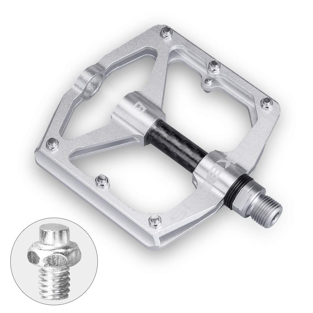 ROCKBROS Mountain MTB Bike Flat 9/16 Lightweight Carbon Fiber Sealed Bearing Pedals - ROCKBROS