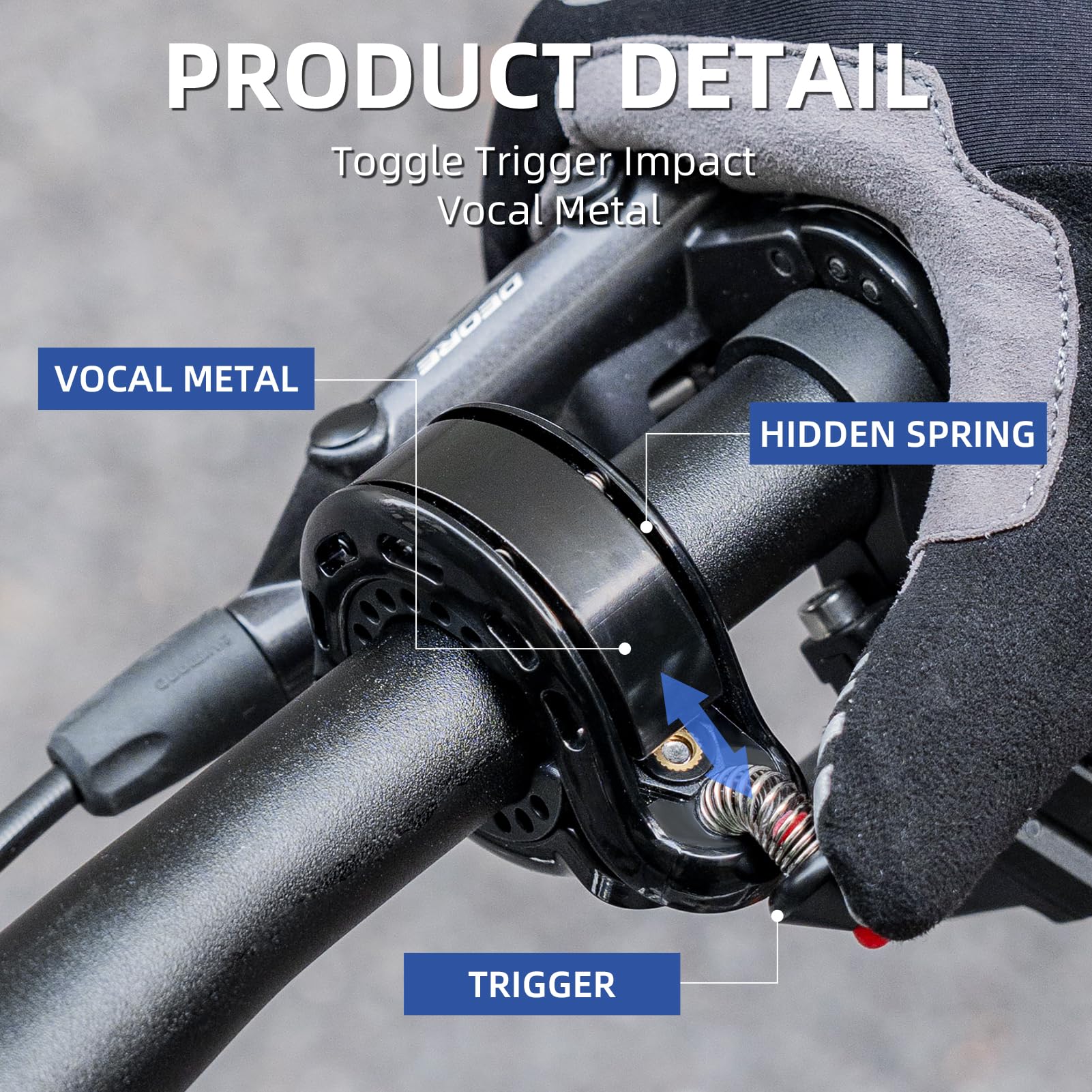 ROCKBROS Hidden Bike Bell Clear Loud Sound 22.2/25.4/31.8mm Bars 100DB Bike Horn