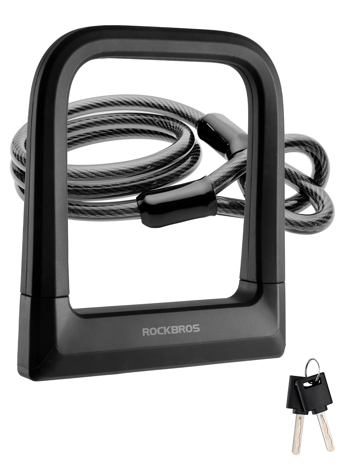 Lucchetto Moto E-bike Lucchetto A U Per Bicicletta ROCKBROS - Acciaio Temprato 21.4 Mm Con Staffa, Anti Taglio Blocco U Per Moto - Foto 3