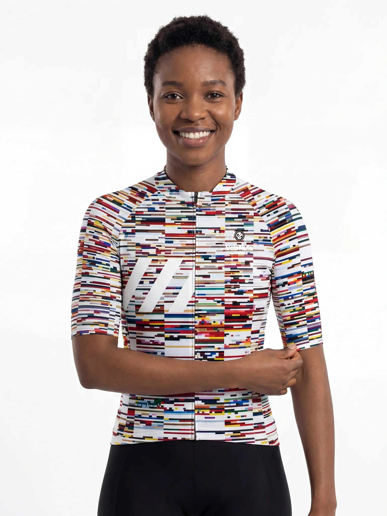 Women's Cycling Jersey Pixel Riot#Type_Glitch Scan
