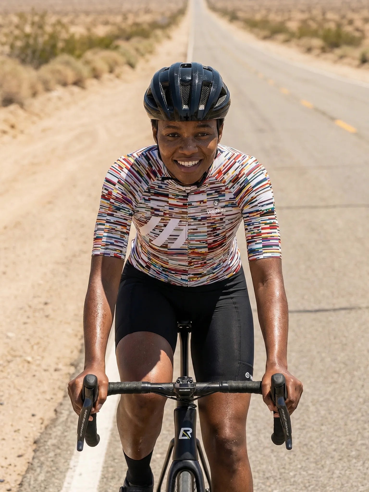 Women's Cycling Jersey Pixel Riot#Type_Glitch Scan