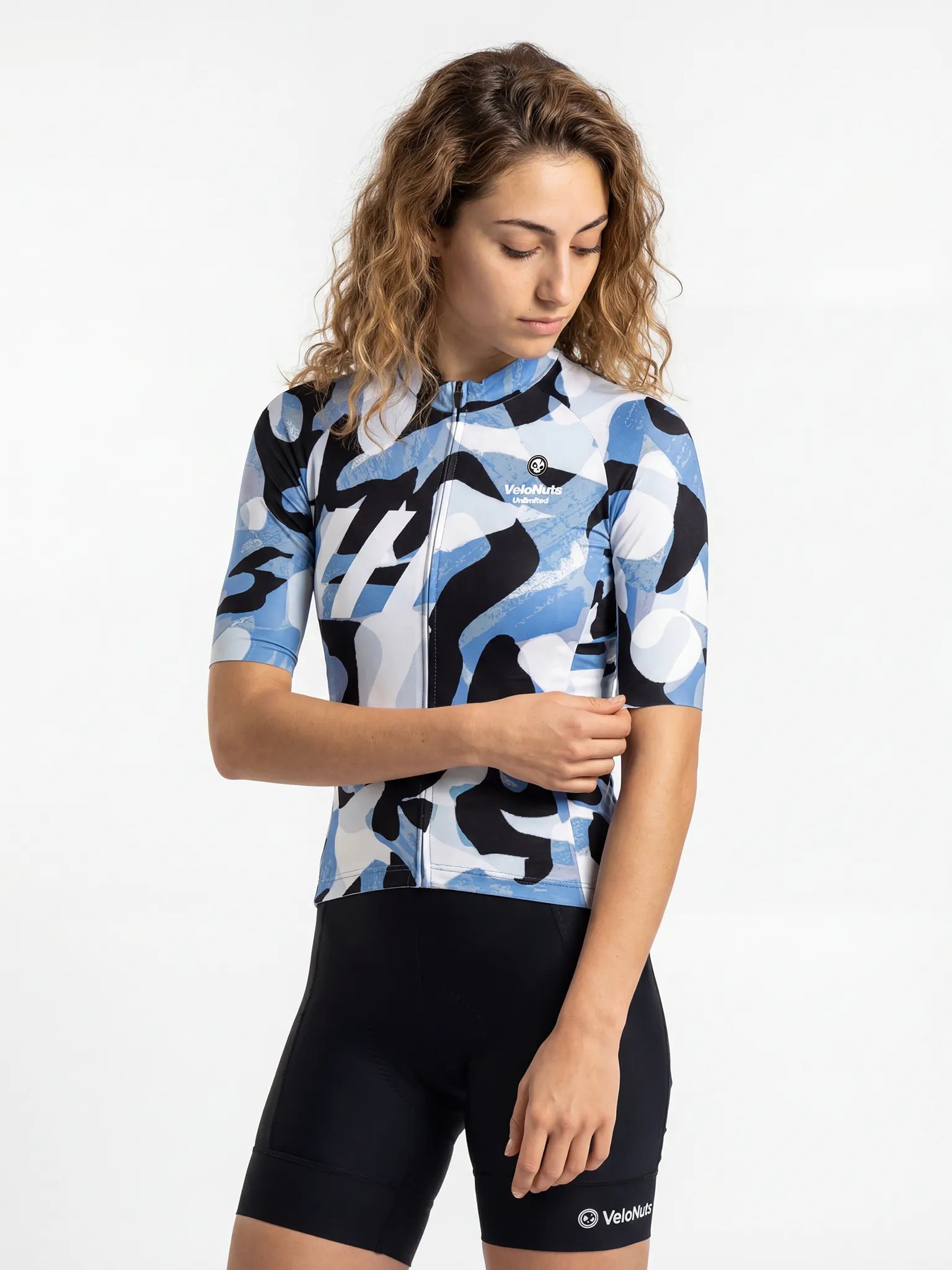 Women's Cycling Jersey Urban Camo#Type_Ink Blob Camo