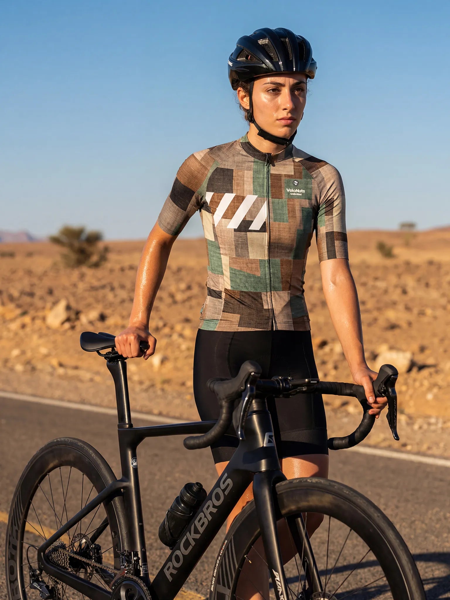 Women's Cycling Jersey Terrain Blocks#Type_Linen Patchwork