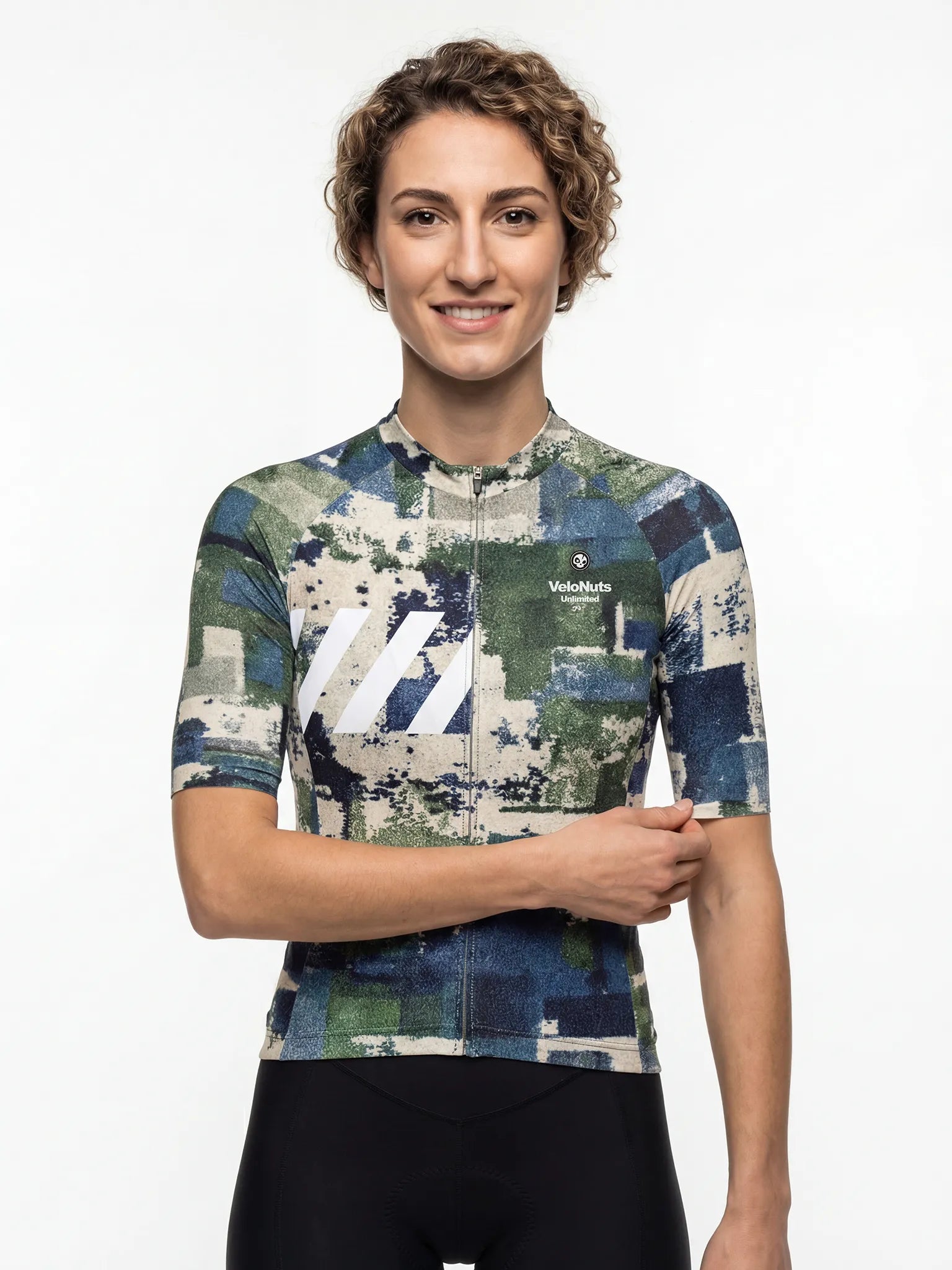 Women's Cycling Jersey Terrain Blocks#Type_Moss Stone Blocks