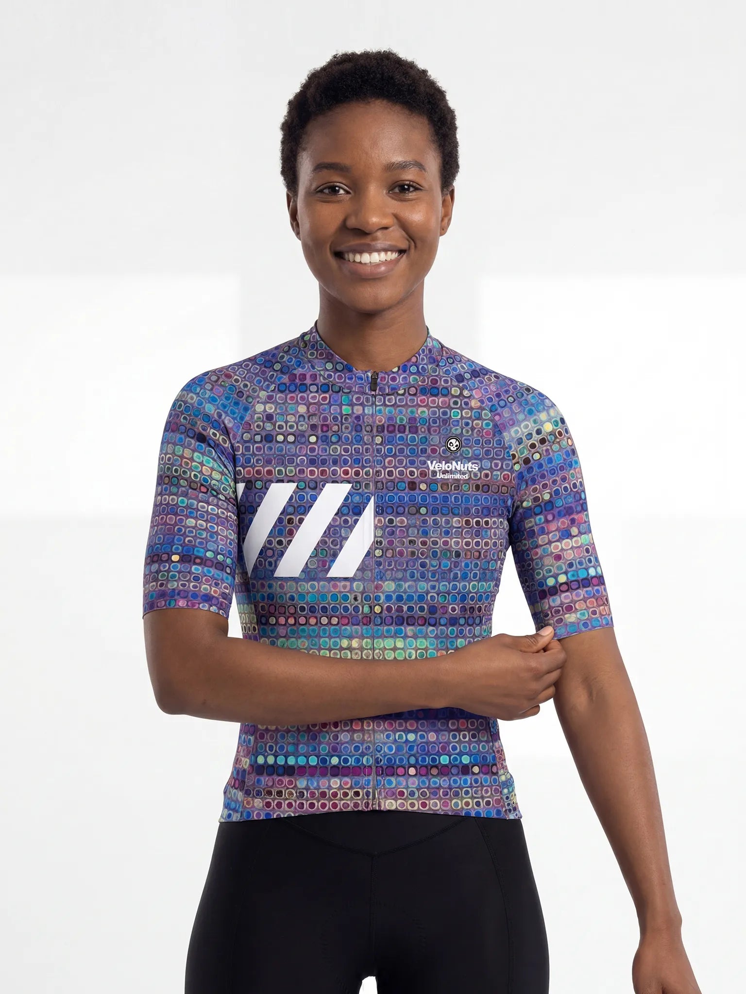Women's Cycling Jersey Pixel Riot#Type_Prism Mosaic