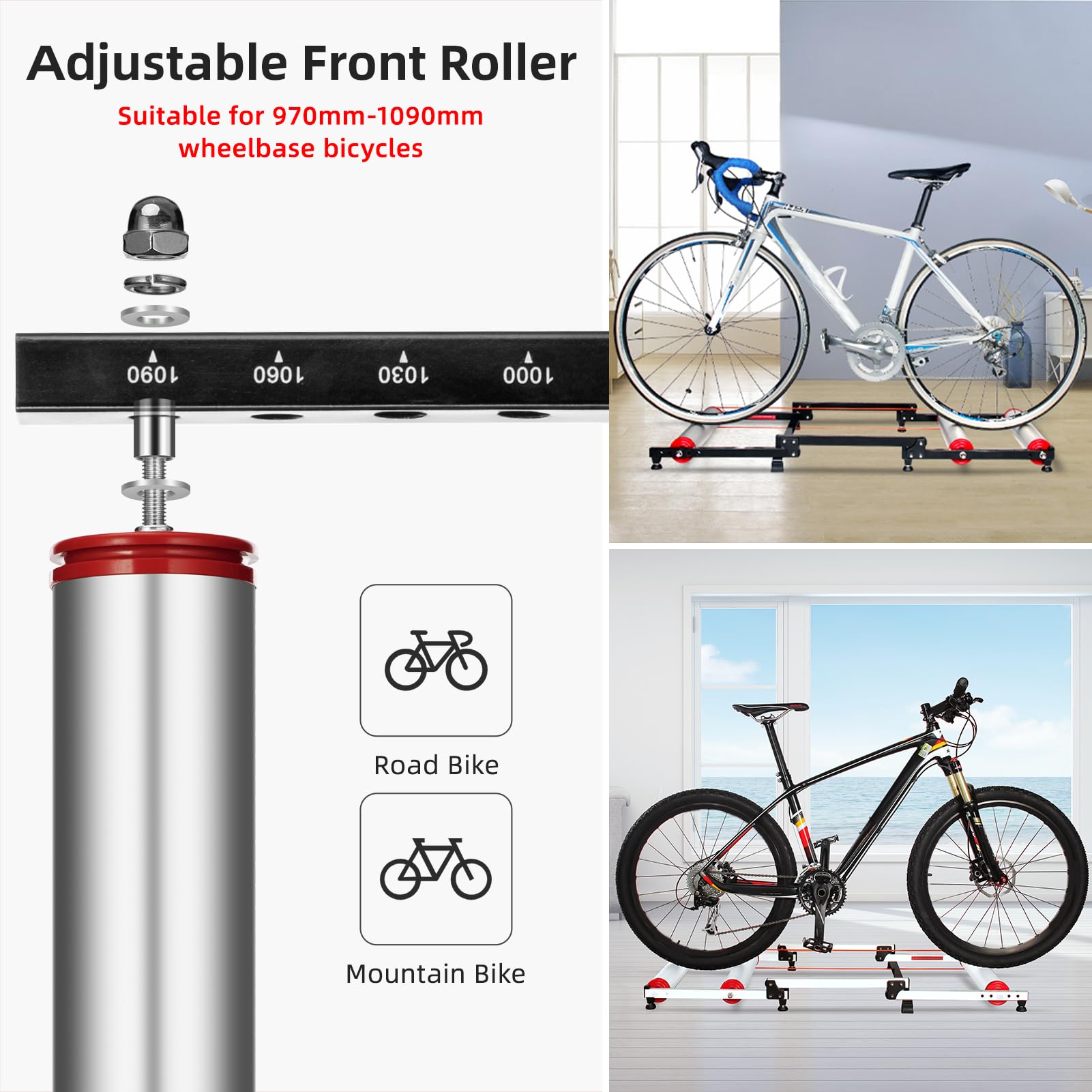 ROCKBROS Bike Rollers Adjustable Bike Trainer  Stand Foldable - ROCKBROS