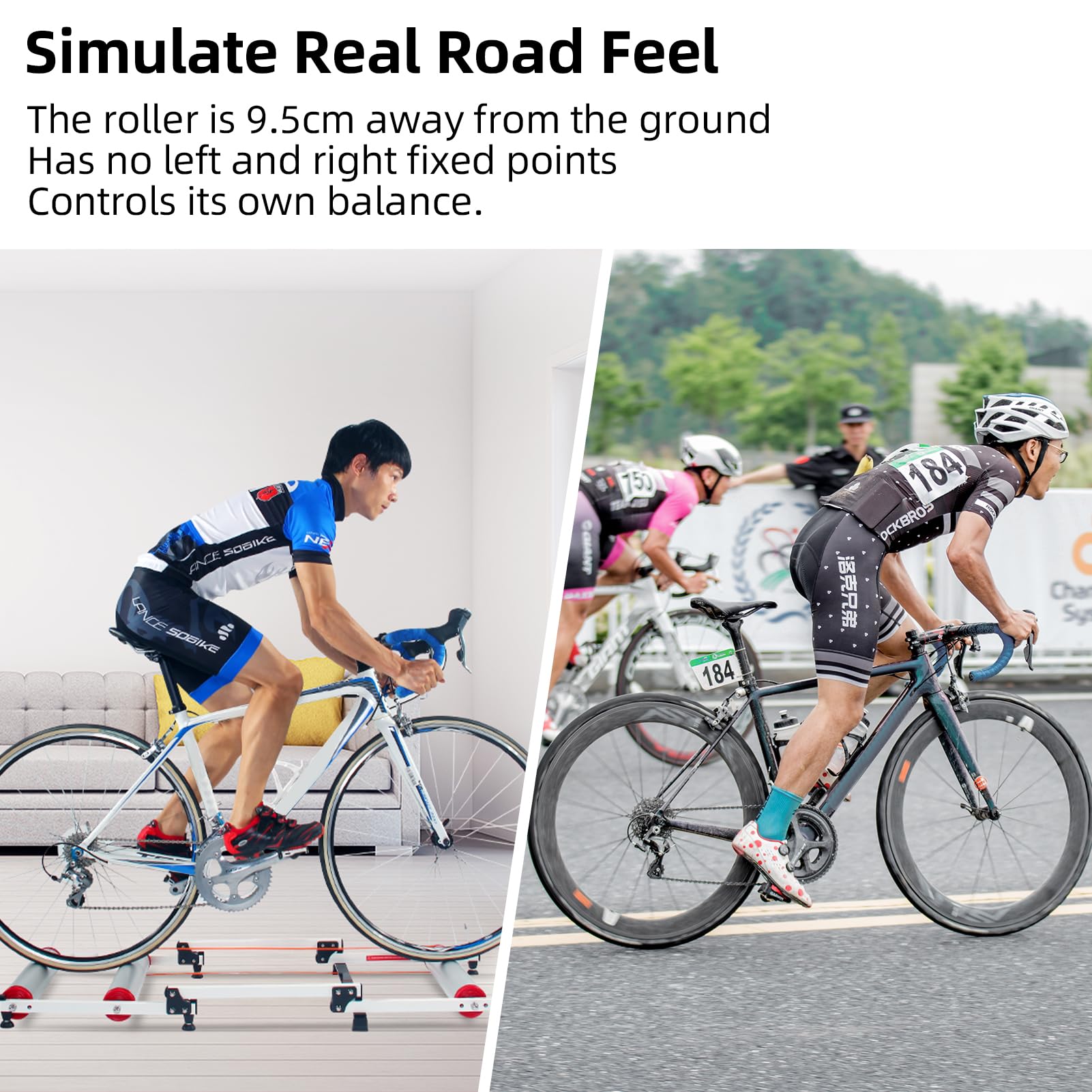 ROCKBROS Bike Rollers Adjustable Bike Trainer  Stand Foldable - ROCKBROS