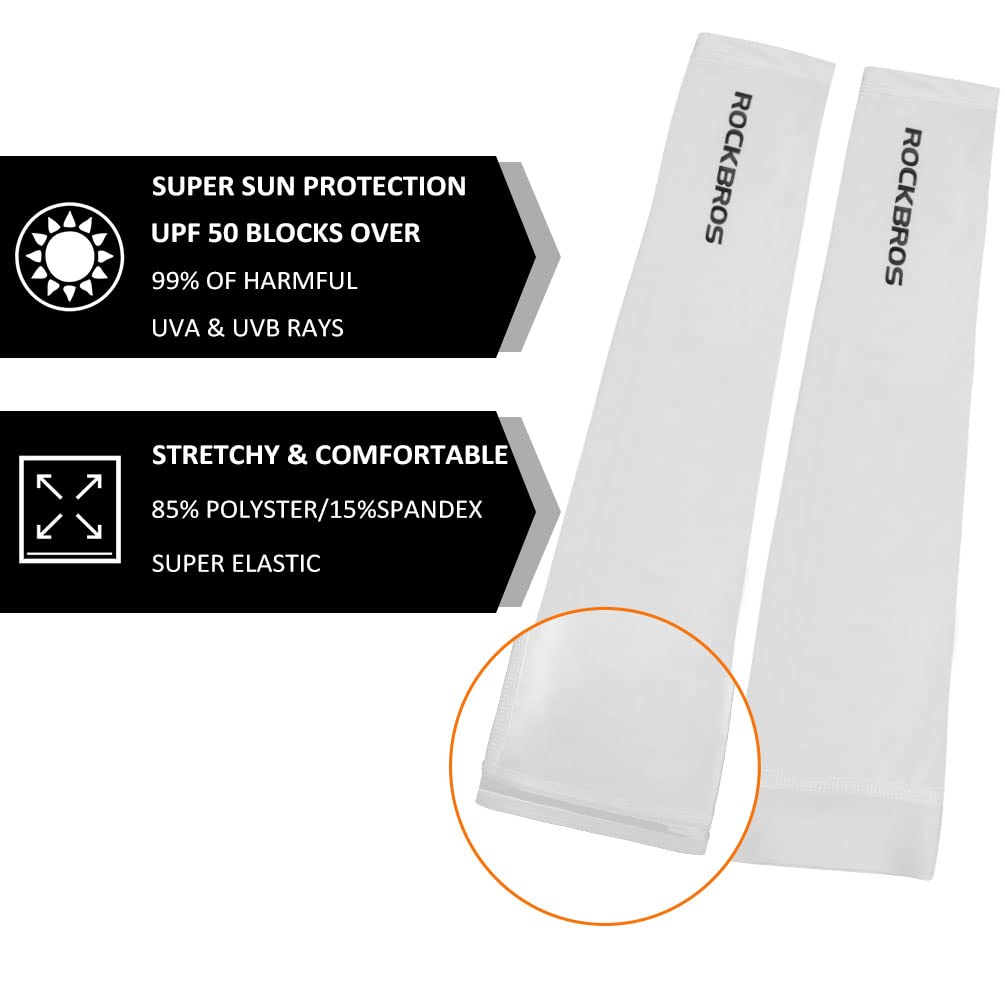 ROCKBROS Sun Protection Arm Sleeves Cooling for Running Golf Fishing Cycling - ROCKBROS