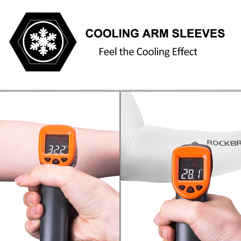 ROCKBROS Sun Protection Arm Sleeves Cooling for Running Golf Fishing Cycling - ROCKBROS