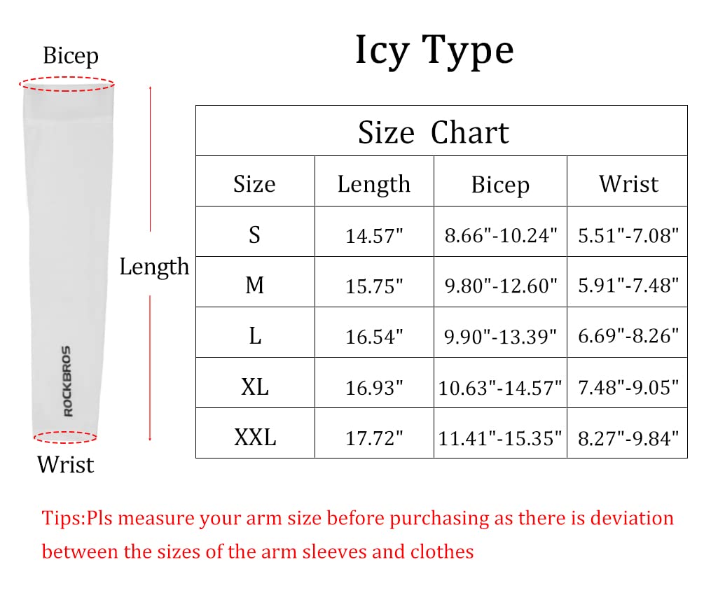 ROCKBROS Sun Protection Arm Sleeves Cooling for Running Golf Fishing Cycling - ROCKBROS
