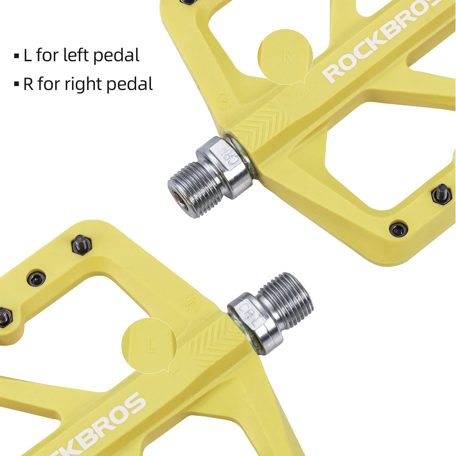 ROCKBROS Mountain Bike Pedals Lightweight Nylon DU Bearing 9/16" MTB Flat Bike Pedals - ROCKBROS