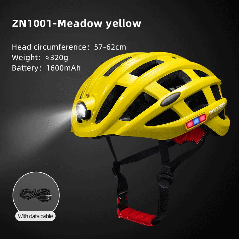 ROCKBROS Mountain Bike Helmet with Integrated Light#color_yellow