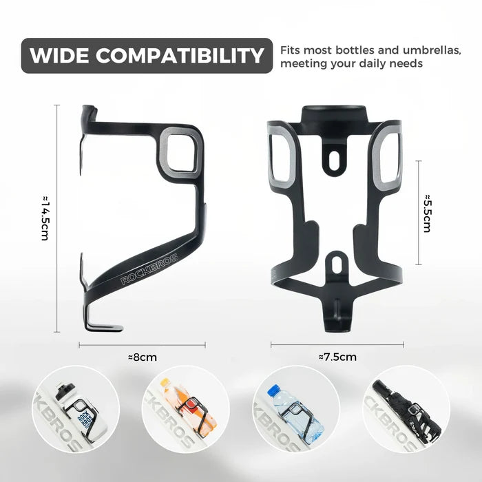 ROCKBROS Lightweight 27 g aluminium bike bottle cage with secure bottle retention, weather-resistant finish and universal fit.
#Color_Black